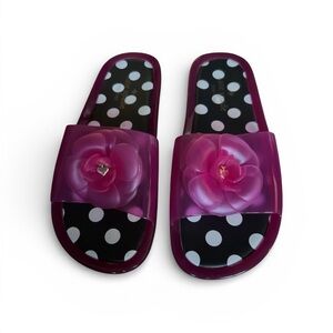 Kate Spade New York Splash Jelly Slides  Pink Flower Size 7